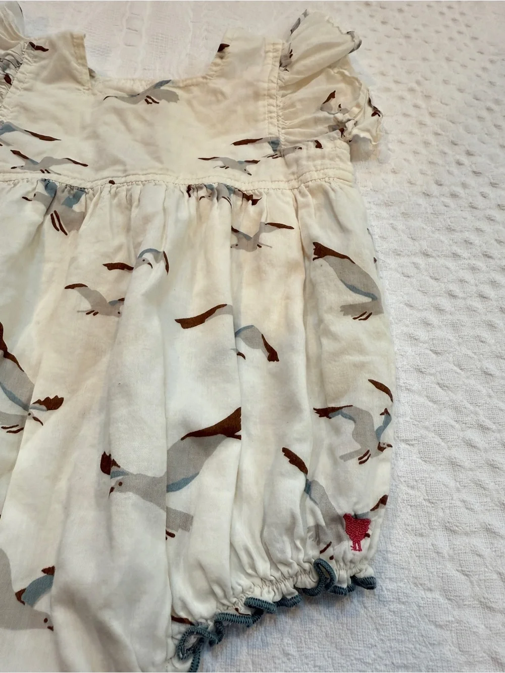 Pink Chicken Boutique Bubble Romper Outfit Infant 6 12 Months Seagull Birds